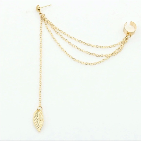 Leaf Earrings Clip Ear Cuff For Women - Picture 2 of 2